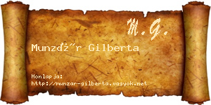 Munzár Gilberta névjegykártya